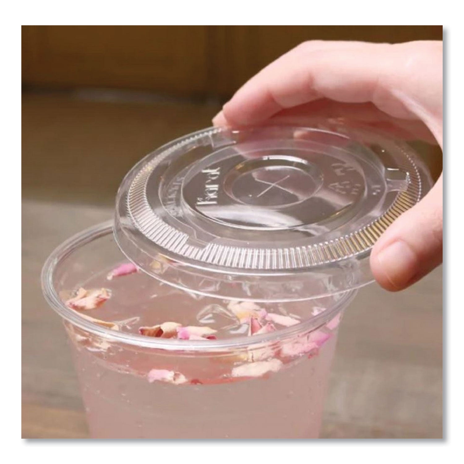 PET Lids, Flat with Straw Slot, Fits 12 oz to 24 oz Cold Cups, Clear, 1,000/Carton