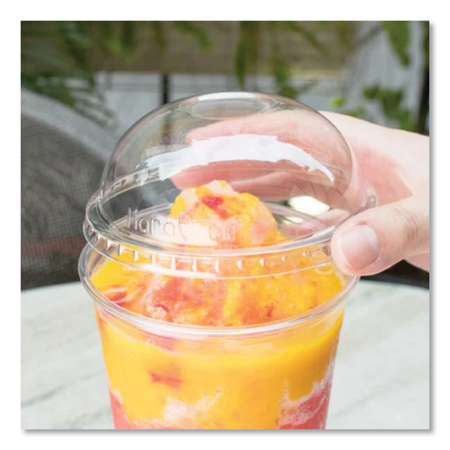 PET Lids, Dome Lid, Fits 32 oz Cold Cups, Clear, 500/Carton