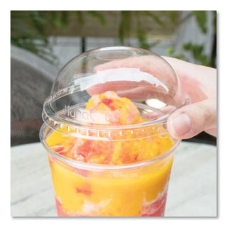 PET Lids, Dome Lid, Fits 32 oz Cold Cups, Clear, 500/Carton