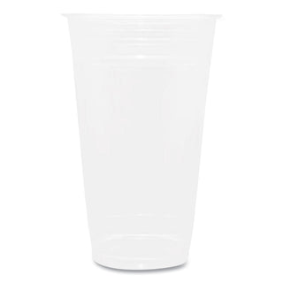PET Plastic Cups, 24 oz, Clear, 600/Carton
