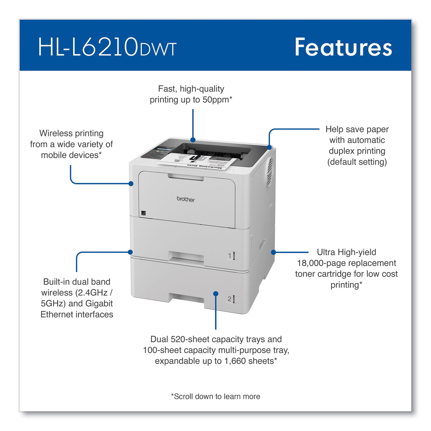 hl-l6210dwt-business-monochrome-laser-printer-with-dual-paper-trays_brthll6210dwt - 1