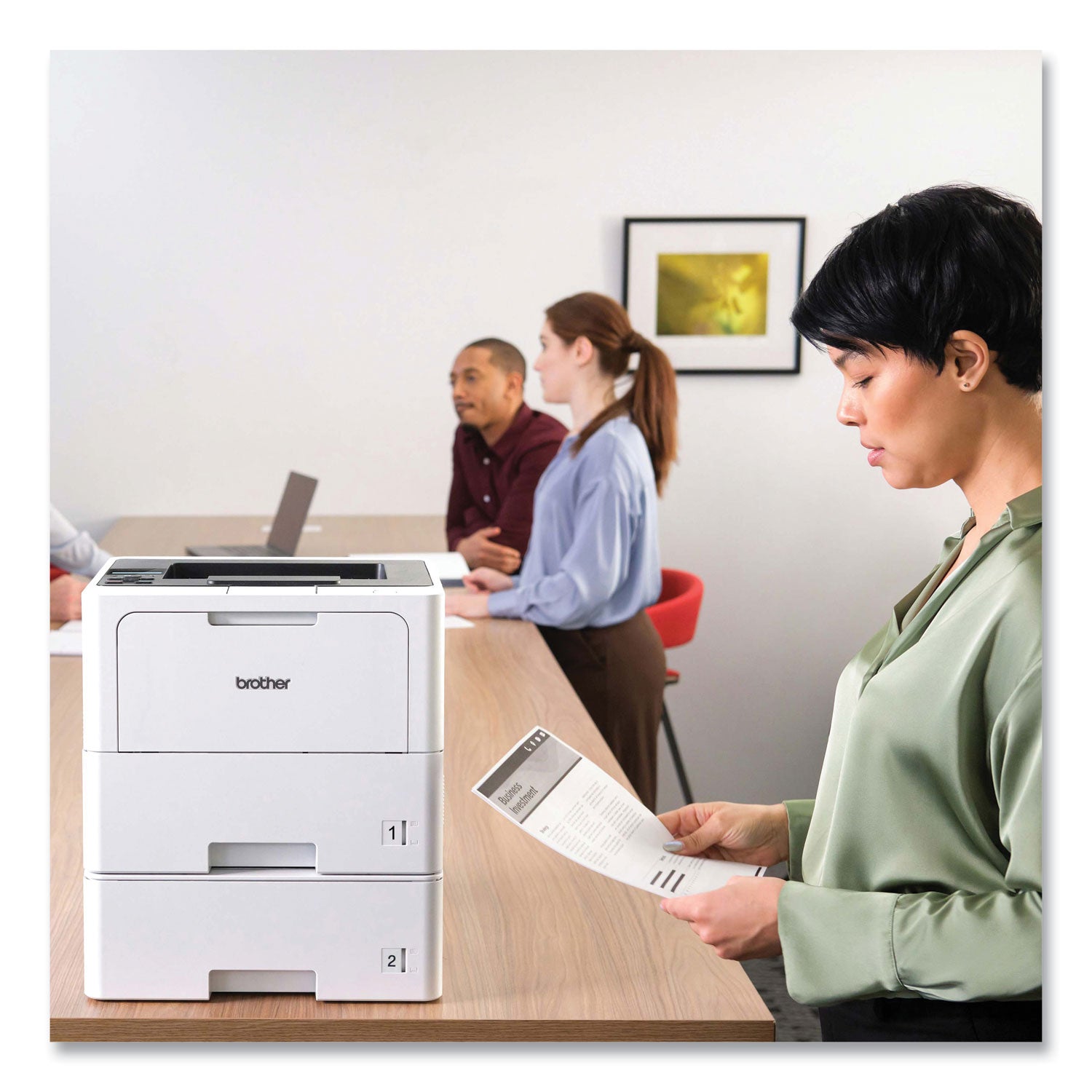 HL-L6210DWT Business Monochrome Laser Printer with Dual Paper Trays