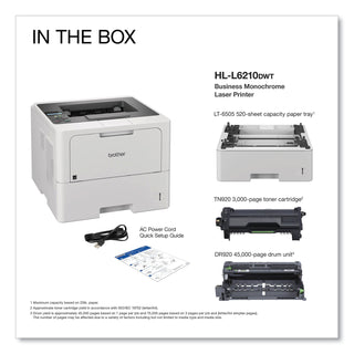 HL-L6210DWT Business Monochrome Laser Printer with Dual Paper Trays