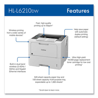 HL-L6210DW Business Monochrome Laser Printer