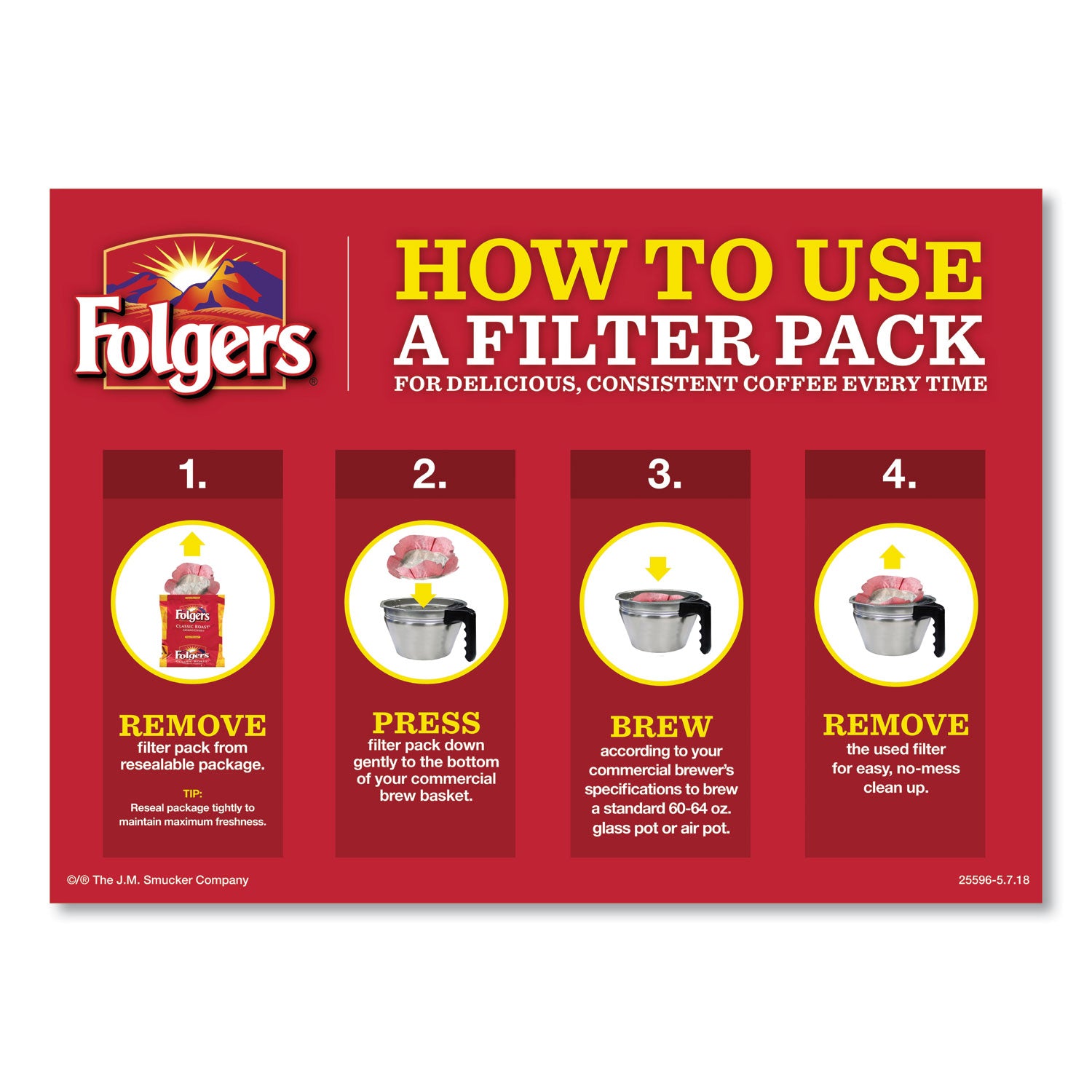 Coffee Filter Packs, Classic Roast, .9 oz, 10 Filters/Pack, 4 Packs/Carton - 