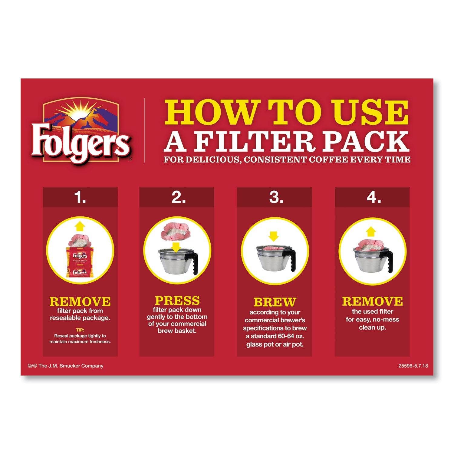 Coffee Filter Packs, Classic Roast, .9 oz, 10 Filters/Pack, 4 Packs/Carton