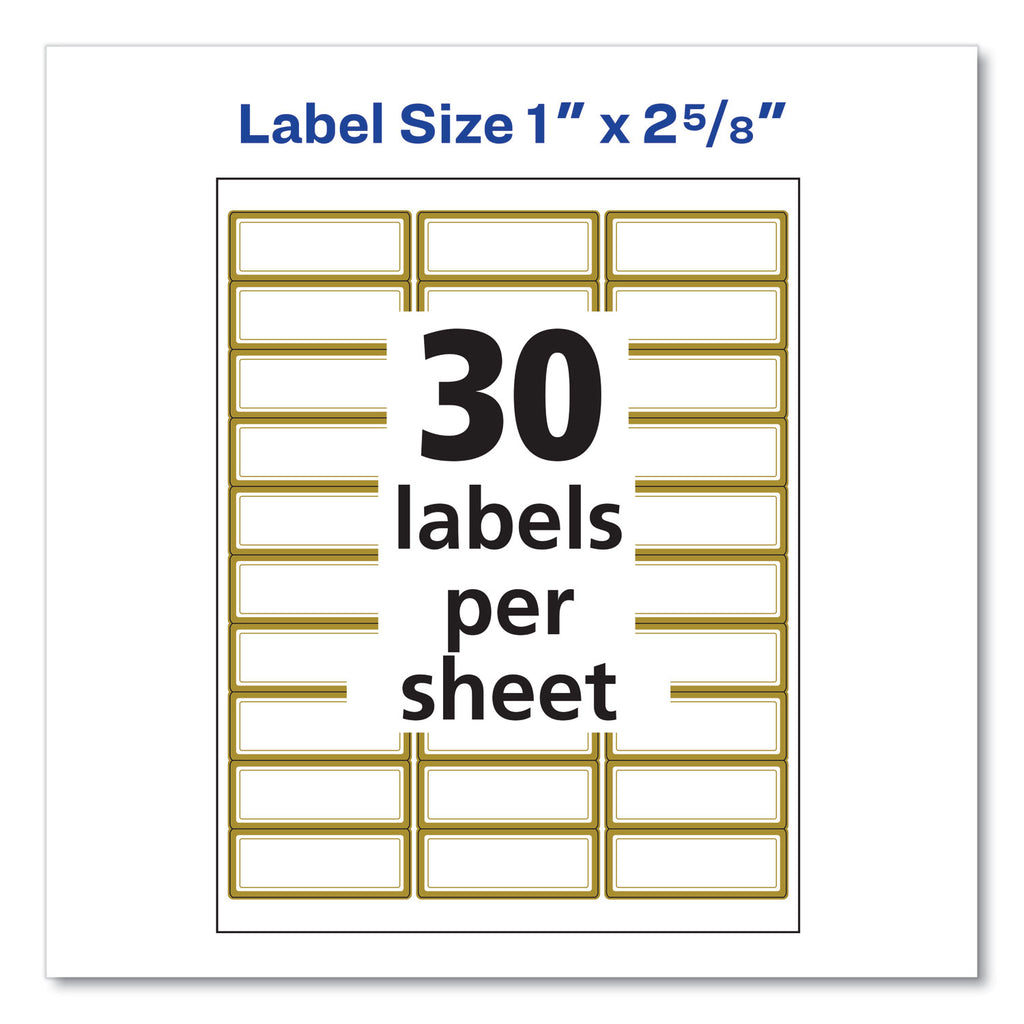white-easy-peel-mailing-labels-with-metallic-border-inkjet-laser-printers-1-x-263-white-30-sheet-10-sheets-pack_ave6540 - 8