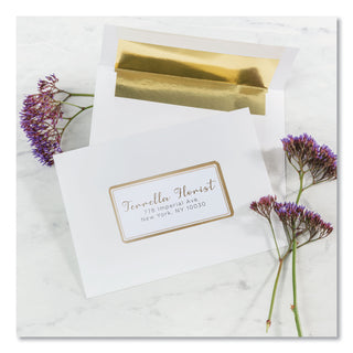 White Easy Peel Mailing Labels with Metallic Border, Inkjet/Laser Printers, 2 x 4, White, 10/Sheet, 10 Sheets/Pack