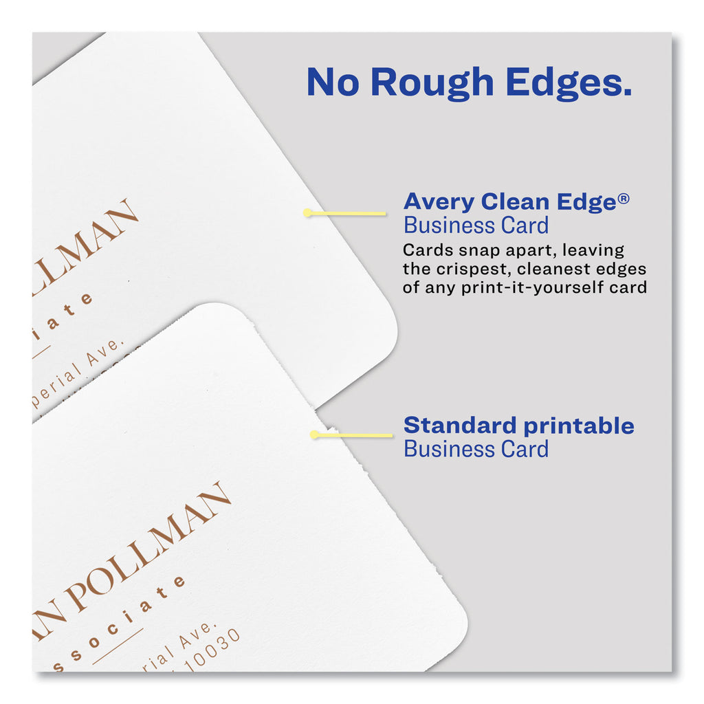 Square Clean Edge Cards with Sure Feed Technology, Laser, 2.5 x 2.5, White, 180 Cards, 9 Cards/Sheet, 20 Sheets/Pack