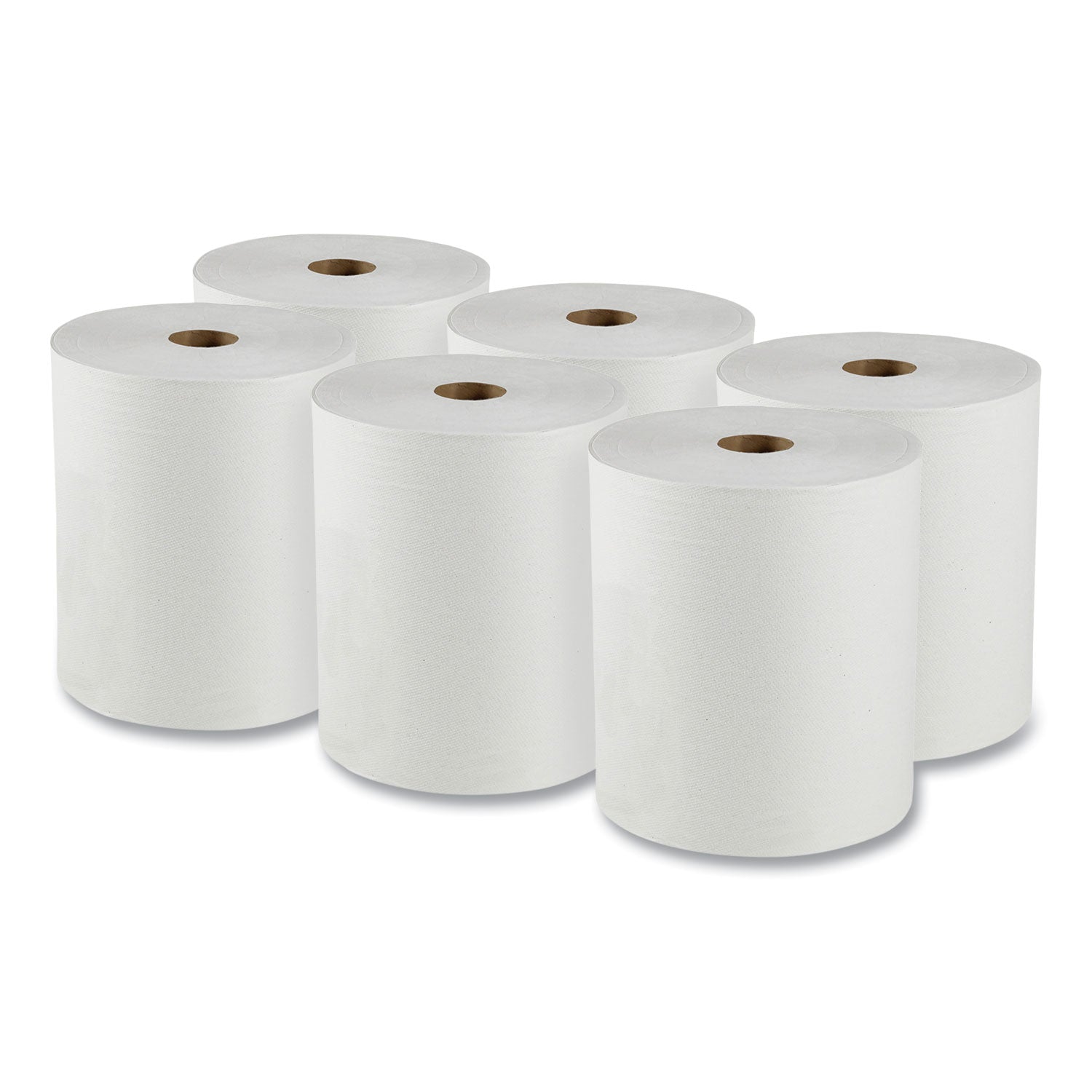 Essential High Capacity Hard Roll Towels for Business, Absorbency Pockets, 1-Ply, 8" x 950 ft, 1.75" Core, White, 6 Rolls/CT - 