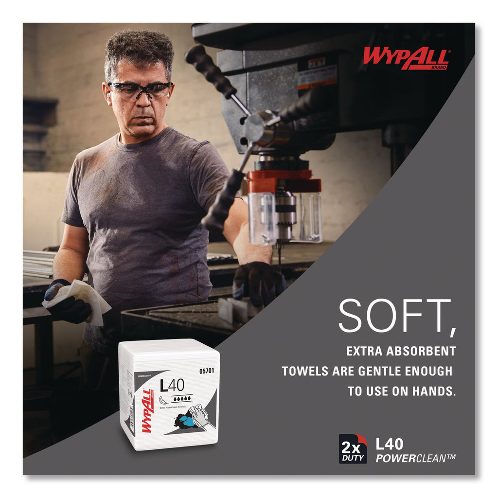 L40 Towels, 1/4 Fold, 12.5 x 12, White, 56/Box, 18 Packs/Carton