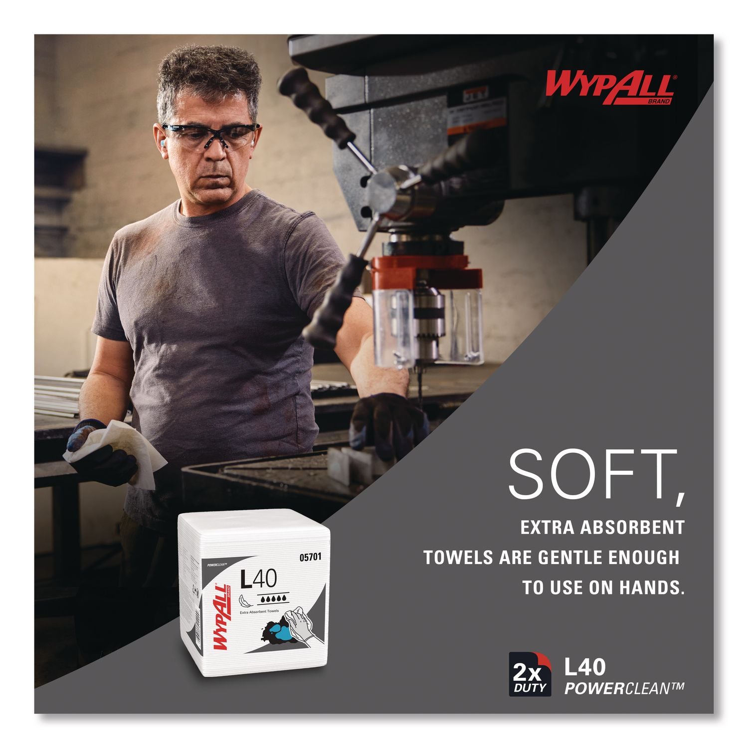 L40 Towels, 1/4 Fold, 12.5 x 12, White, 56/Box, 18 Packs/Carton