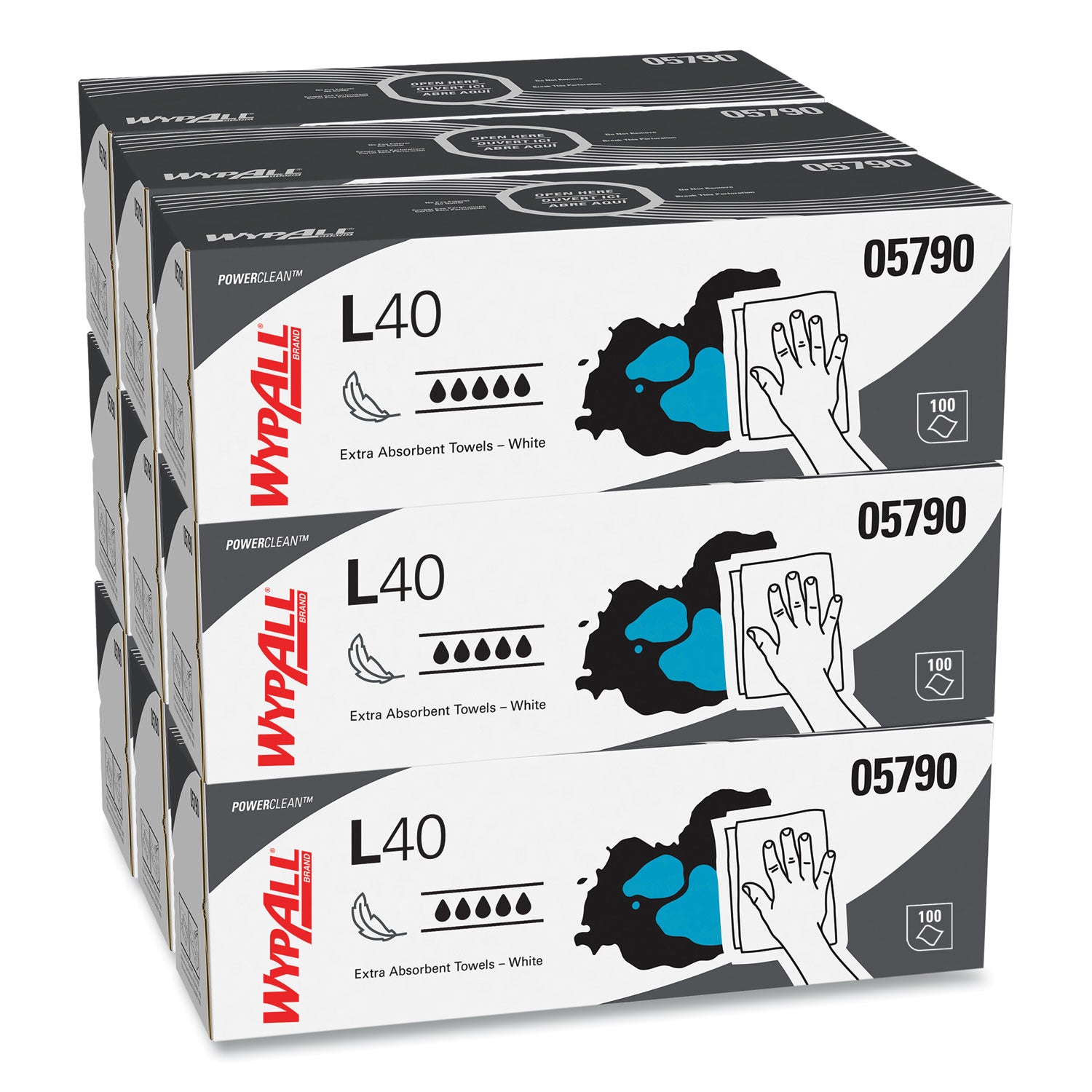 L40 Towels, POP-UP Box, 16.4 x 9.8, White, 100/Box, 9 Boxes/Carton - 