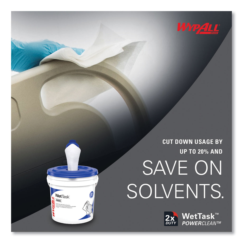 Power Clean Wipers for WetTask Customizable Wet Wiping System with (1) Bucket, 12 x 12.5, Unscented, 95/Roll, 6 Rolls/Carton