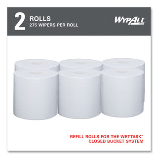 Power Clean Wipers for Solvents WetTask Customizable Wet Wiping System, Wipers Only, 9 x 15, White, 275/Roll, 2 Rolls/Carton