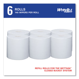 Critical Clean Wipers for Bleach, Disinfectants, Sanitizers WetTask Customizable Wet Wiping System, 90/Roll, 6 Rolls/Carton - 