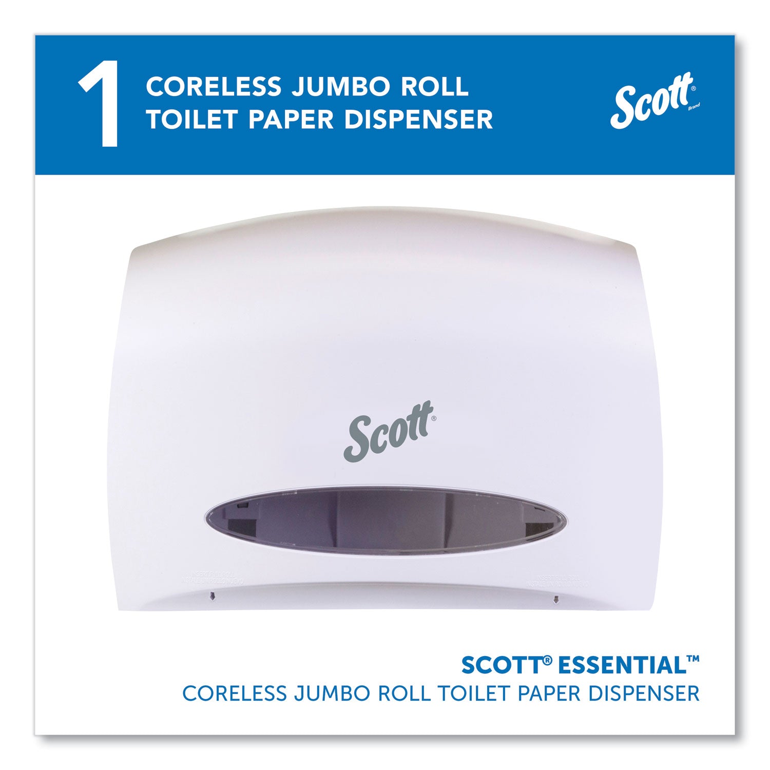Essential Coreless Jumbo Roll Tissue Dispenser, 14.25 x 6 x 9.75, White - 