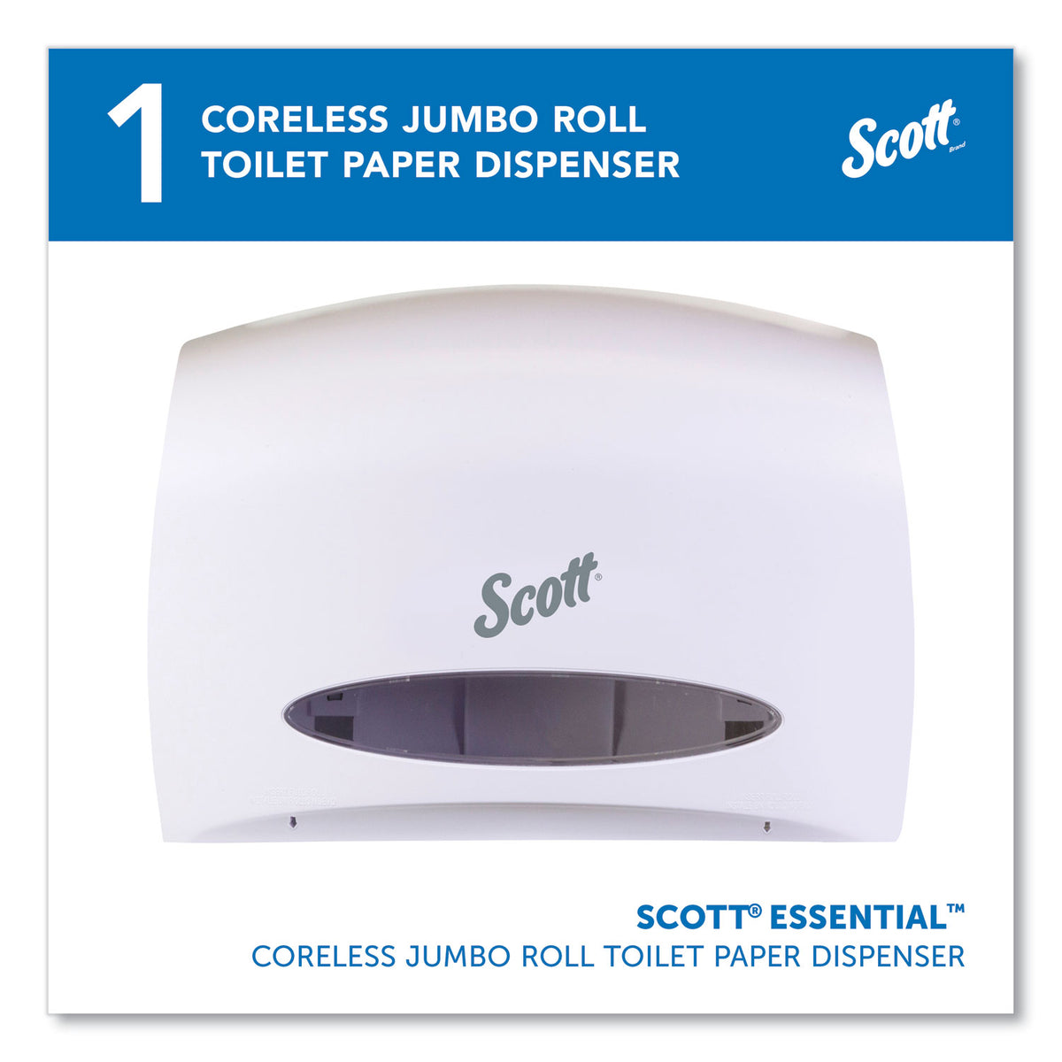 Essential Coreless Jumbo Roll Tissue Dispenser, 14.25 x 6 x 9.75, White