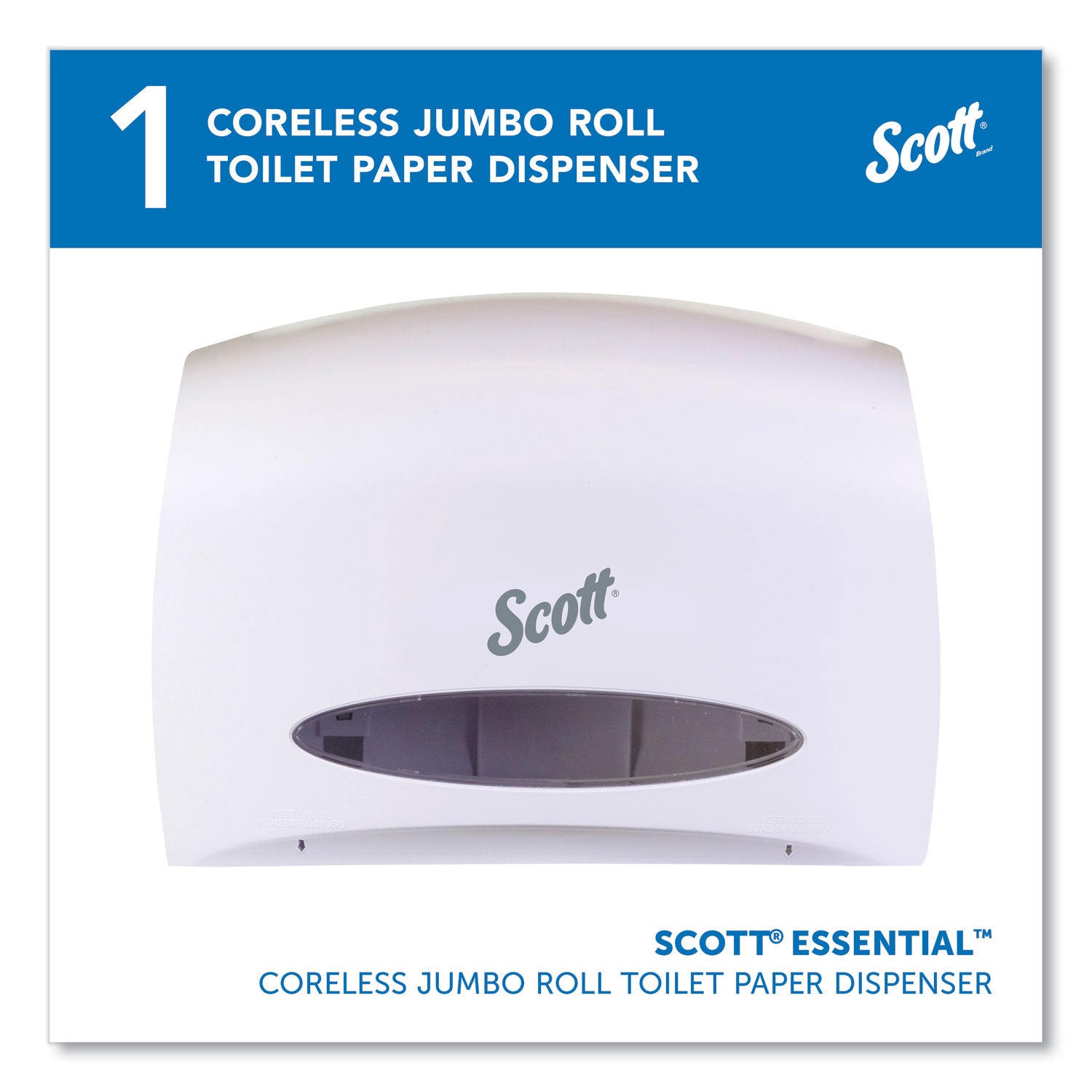 Essential Coreless Jumbo Roll Tissue Dispenser, 14.25 x 6 x 9.75, White