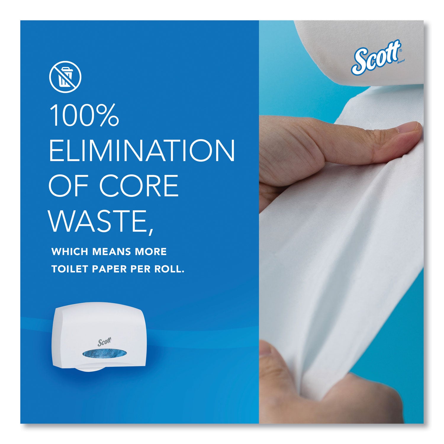 Essential Coreless Jumbo Roll Tissue Dispenser, 14.25 x 6 x 9.75, White - 