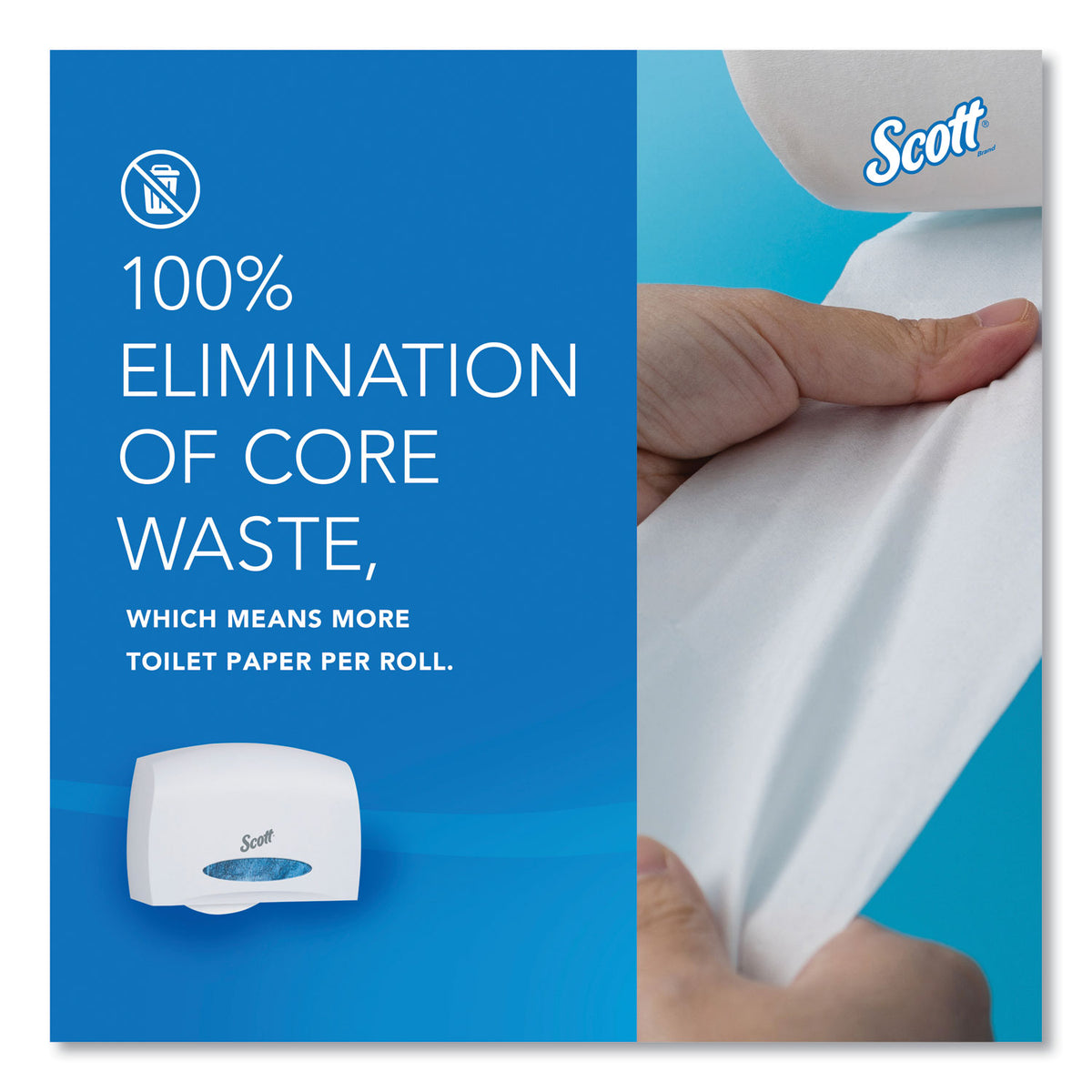 Essential Coreless Jumbo Roll Tissue Dispenser, 14.25 x 6 x 9.75, White