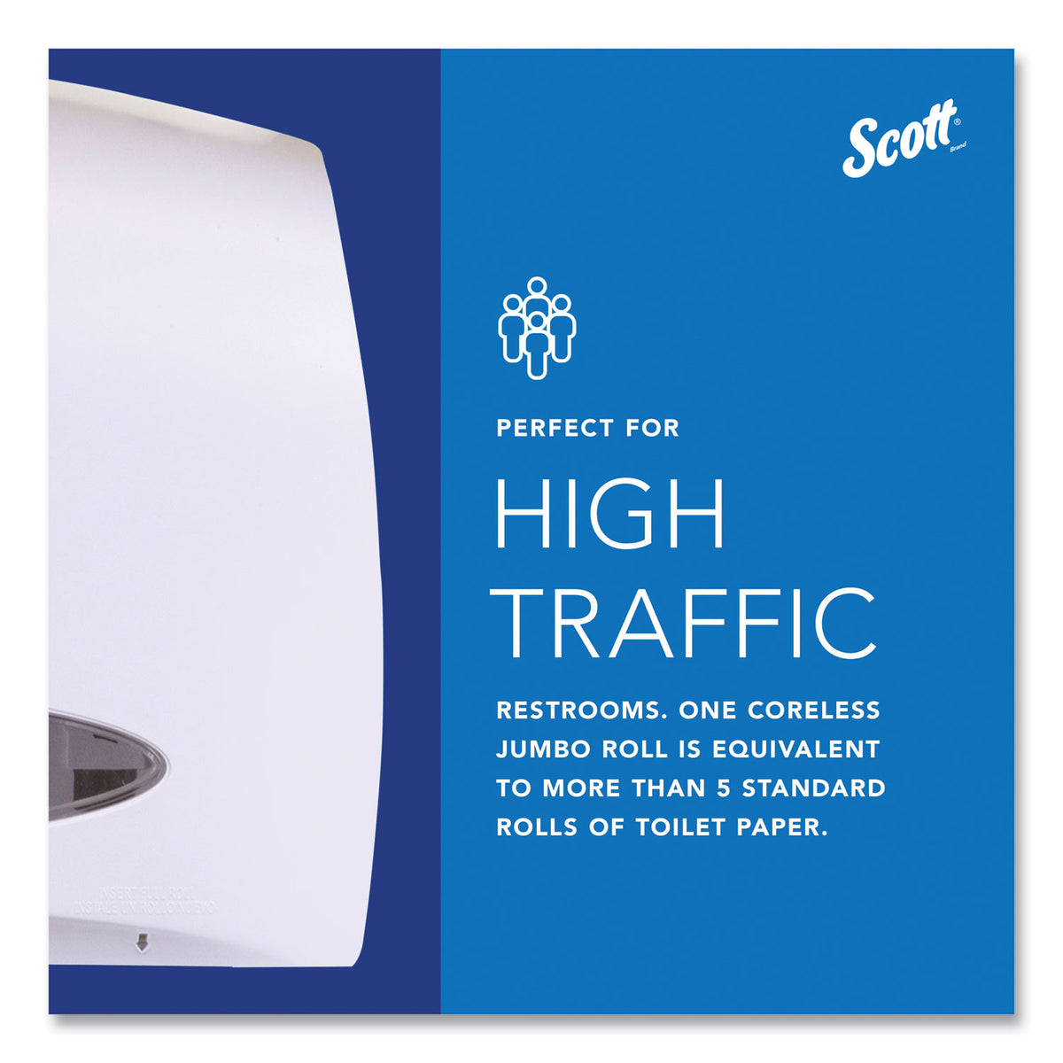 Essential Coreless Jumbo Roll Tissue Dispenser, 14.25 x 6 x 9.75, White