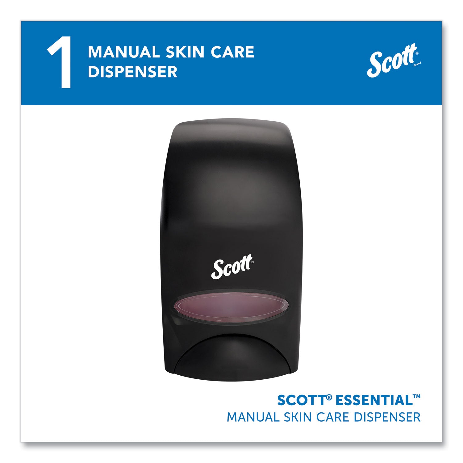 Essential Manual Skin Care Dispenser, For Traditional Business, 1,000 mL, 5 x 5.25 x 8.38, Black - 