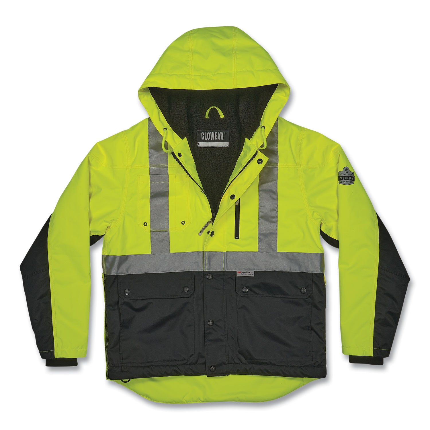 glowear-8275-class-2-heavy-duty-hi-vis-workwear-sherpa-jacket-4x-large-lime-ships-in-1-3-business-days_ego23978 - 1