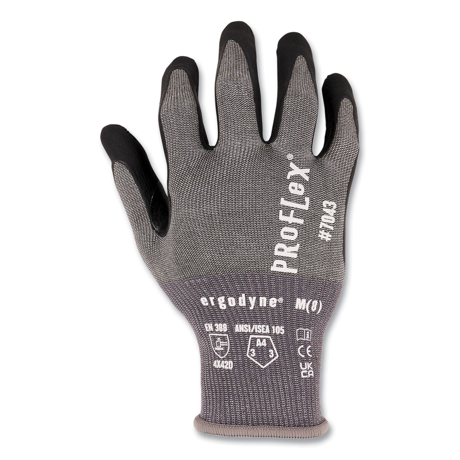 ProFlex 7043 ANSI A4 Nitrile Coated CR Gloves, Gray, Large, 12 Pairs, Ships in 1-3 Business Days