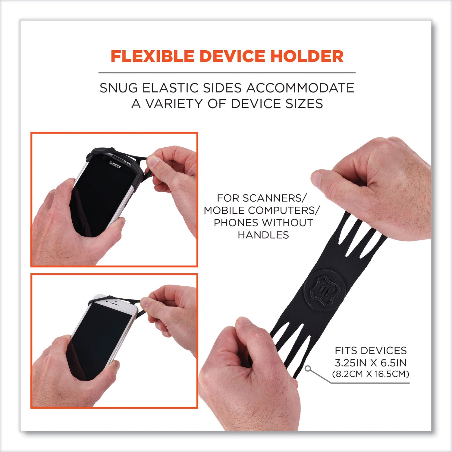 Squids 5547 Scanner Wrist Mount Holder, 4 x 5 x 0.5, Plastic, Black, Ships in 1-3 Business Days