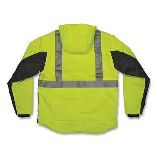 GloWear 8275 Class 2 Heavy-Duty Hi-Vis Workwear Sherpa Lined Jacket, Small, Lime, Ships in 1-3 Business Days