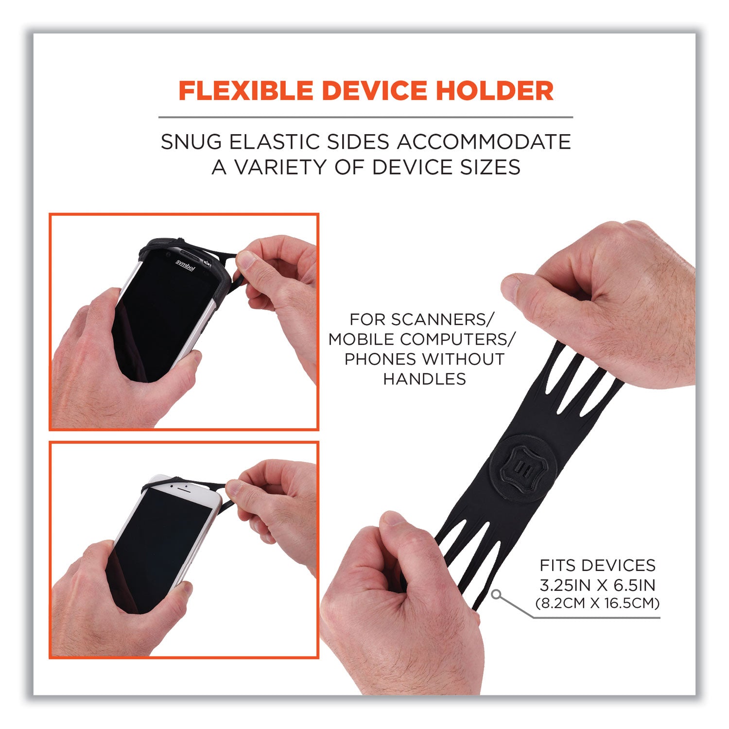 Squids 5545 Arm and Wrist Scanner Mount, Medium, 7 x 8.5 x 1.5, Elastic, Black, Ships in 1-3 Business Days