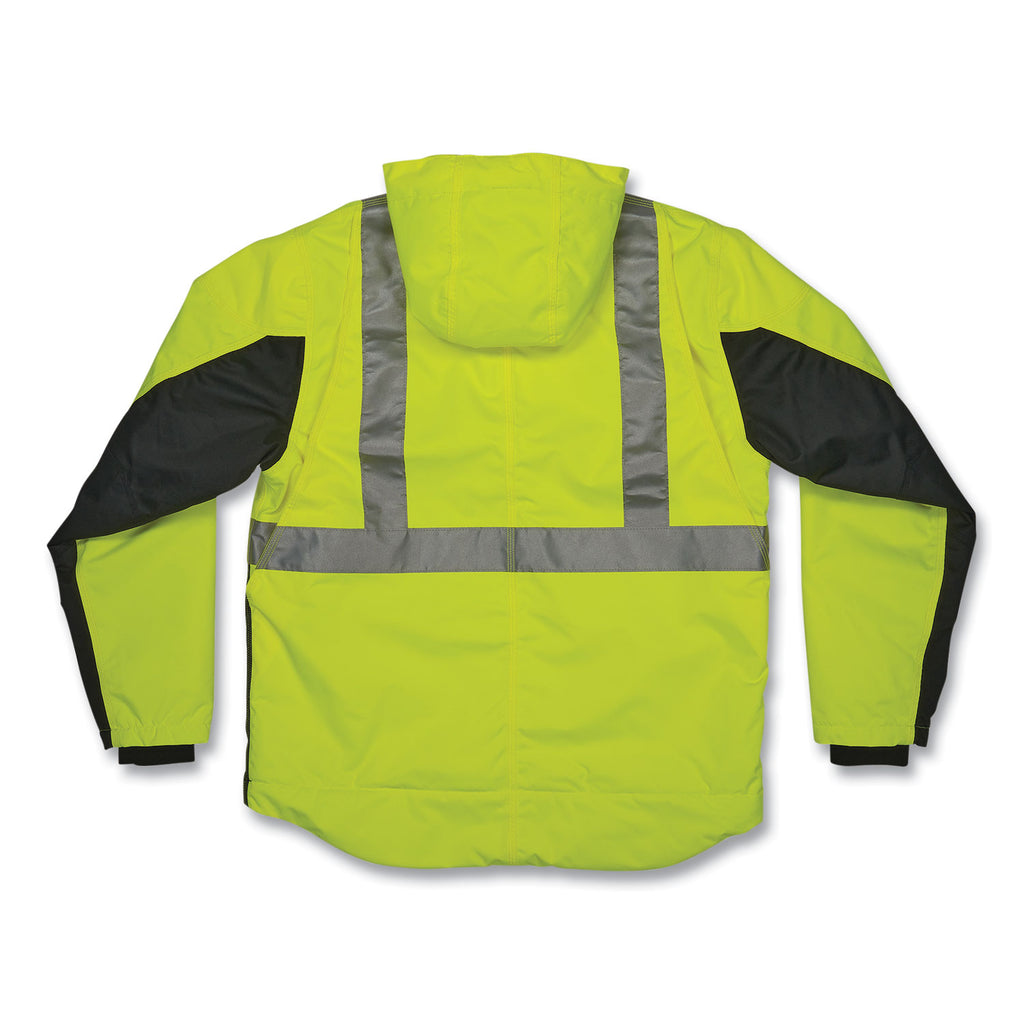 GloWear 8275 Class 2 Heavy-Duty Hi-Vis Workwear Sherpa Lined Jacket, Medium, Lime, Ships in 1-3 Business Days