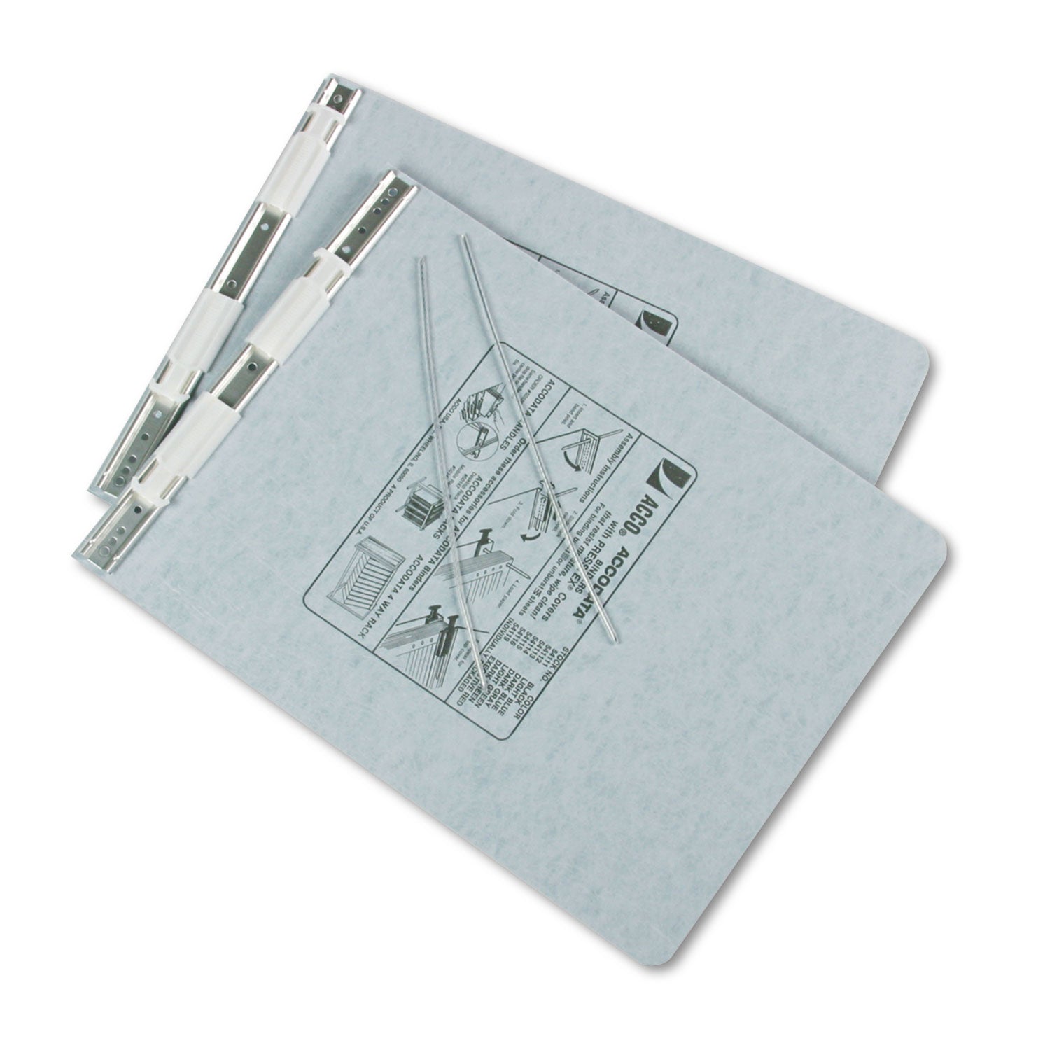 PRESSTEX Covers with Storage Hooks, 2 Posts, 6" Capacity, 9.5 x 11, Light Gray - 