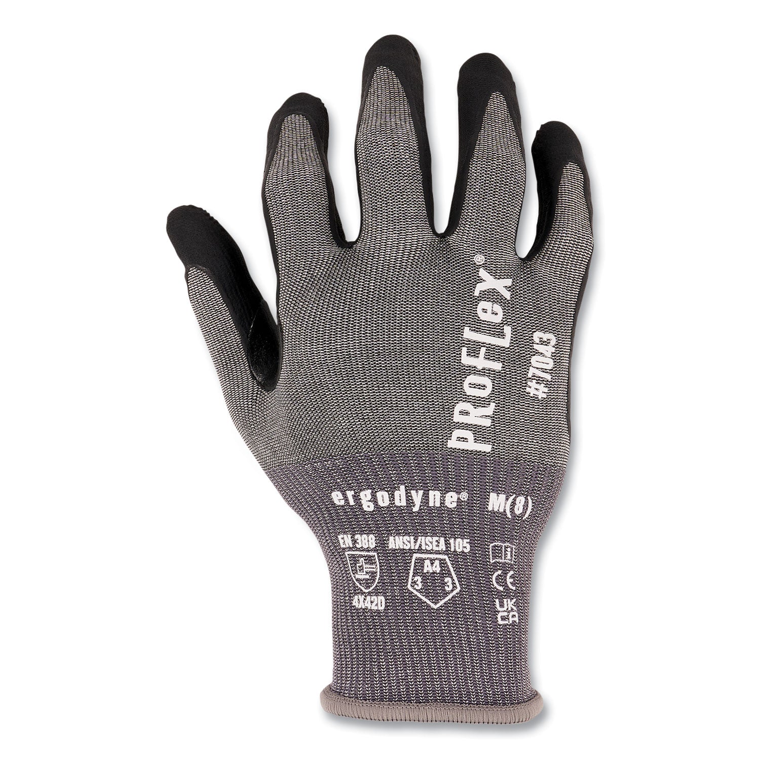 ProFlex 7043 ANSI A4 Nitrile Coated CR Gloves, Gray, Small, 12 Pairs, Ships in 1-3 Business Days