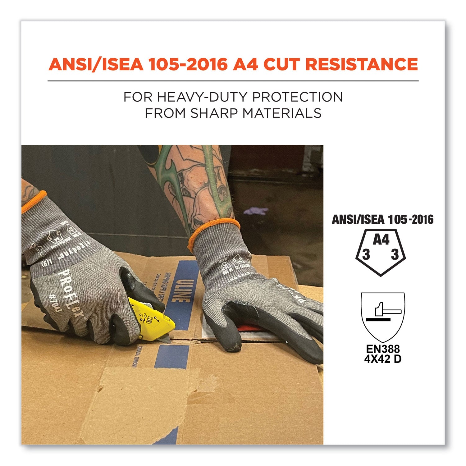 ProFlex 7043 ANSI A4 Nitrile Coated CR Gloves, Gray, X-Large, 1 Pair, Ships in 1-3 Business Days