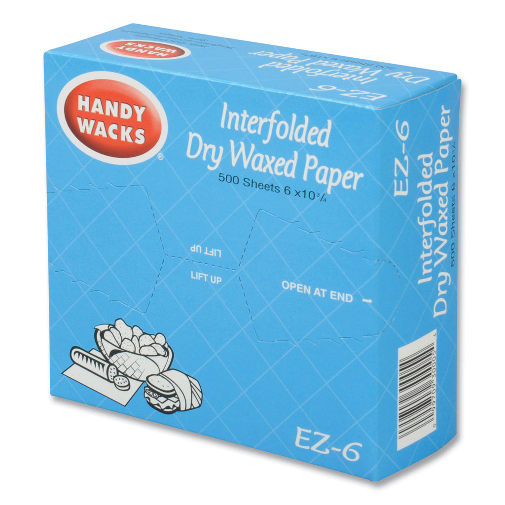 Interfolded Dry Waxed Paper Deli Sheets, 10.75 x 6, 12/Carton