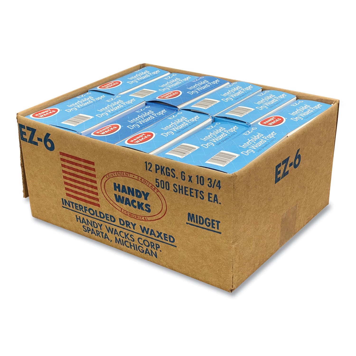 Interfolded Dry Waxed Paper Deli Sheets, 10.75 x 6, 12/Carton