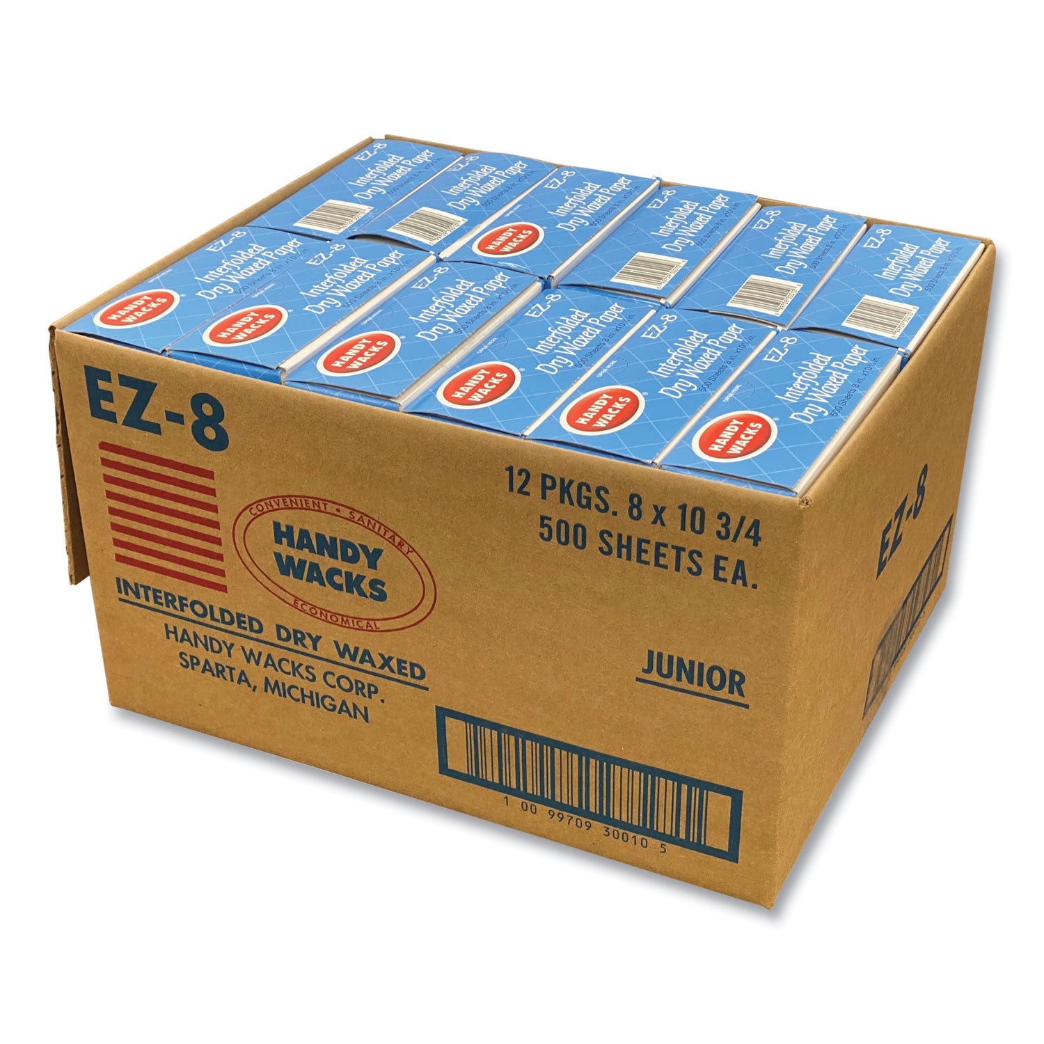 Interfolded Dry Waxed Paper Deli Sheets, 10.75 x 8, 12/Box
