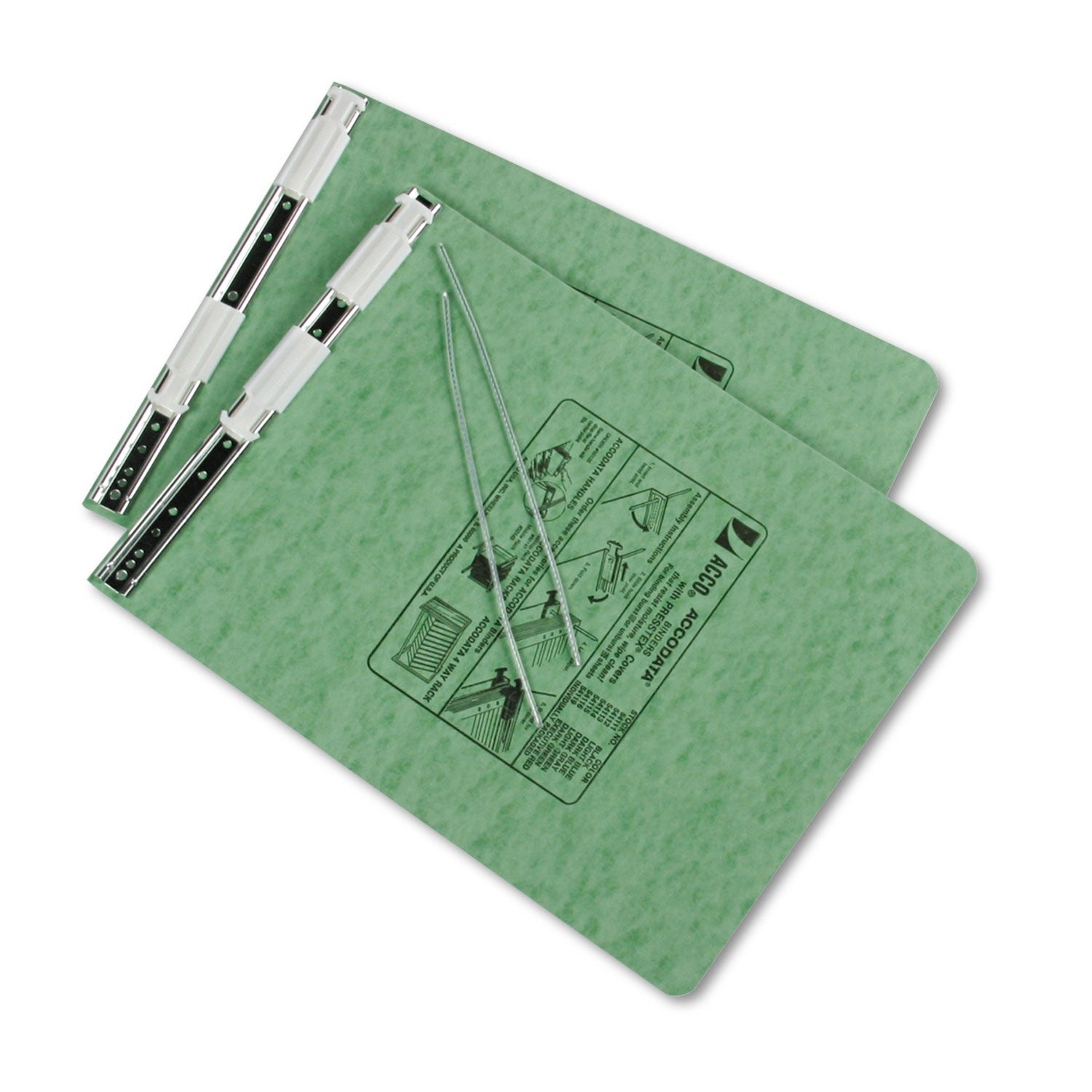 PRESSTEX Covers with Storage Hooks, 2 Posts, 6" Capacity, 9.5 x 11, Light Green - 