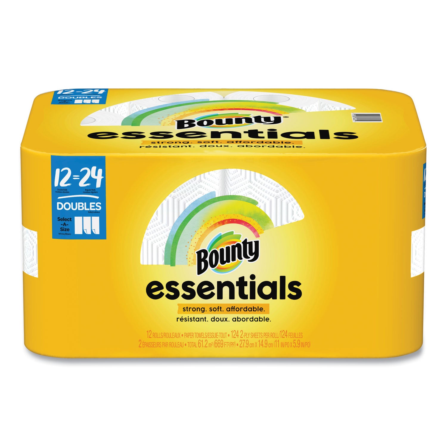 essentials-select-a-size-kitchen-roll-paper-towels-2-ply-124-sheets-roll-12-rolls_pgc74652 - 1