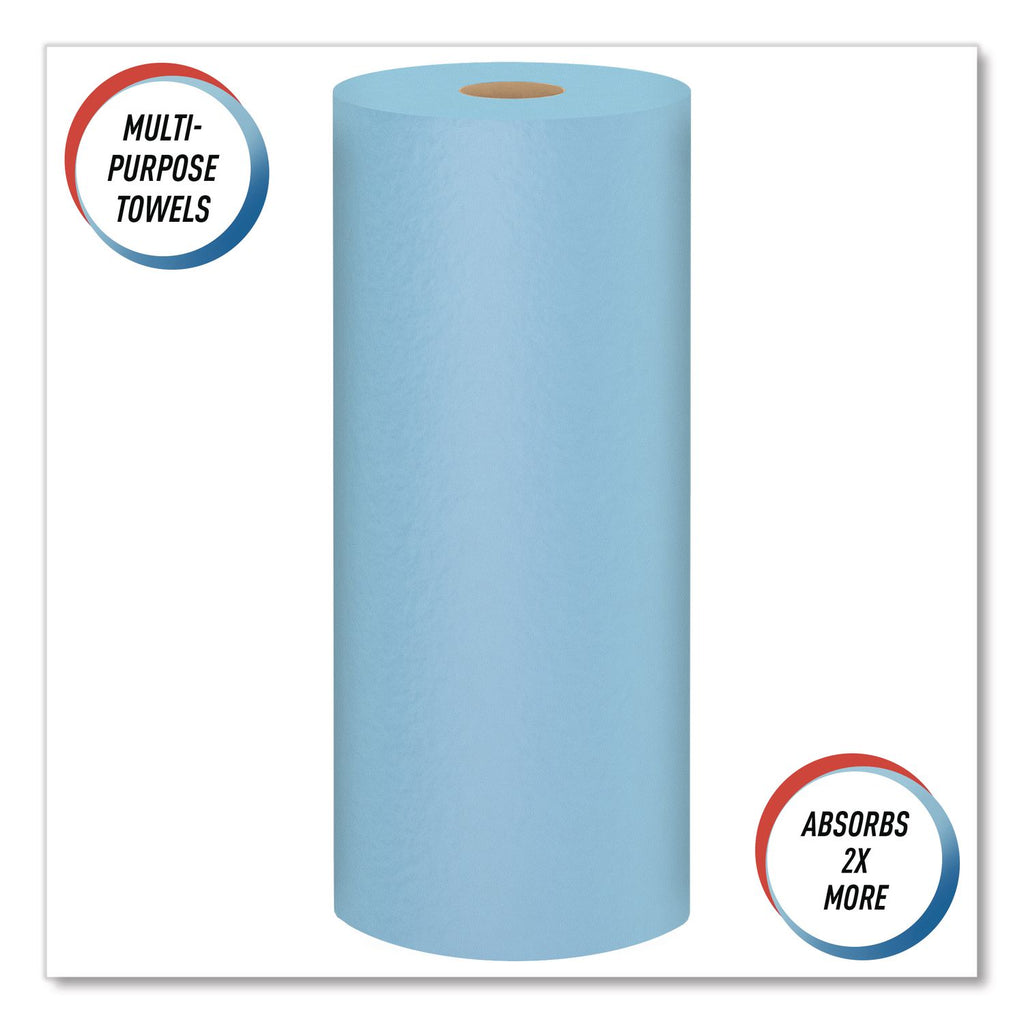 Shop Towels, Standard Roll, 1-Ply, 9.4 x 11, Blue, 55/Roll, 30 Rolls/Carton