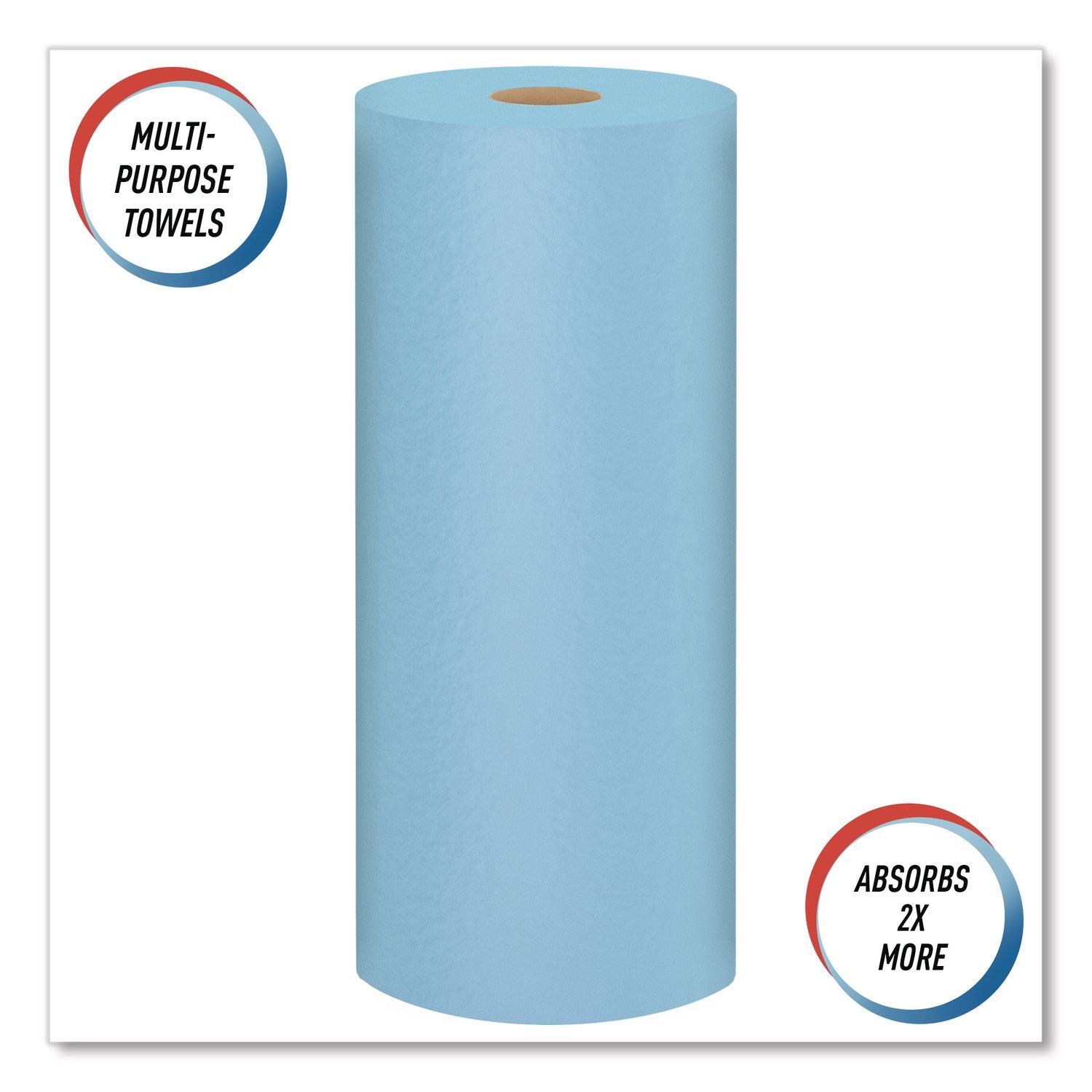 Shop Towels, Standard Roll, 1-Ply, 9.4 x 11, Blue, 55/Roll, 30 Rolls/Carton