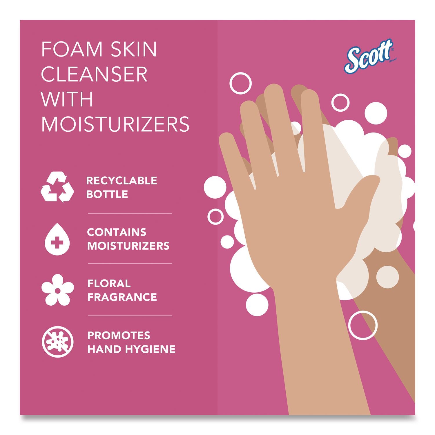 Pro Foam Skin Cleanser with Moisturizers, Light Floral, 1,000 mL Bottle, 6/Carton