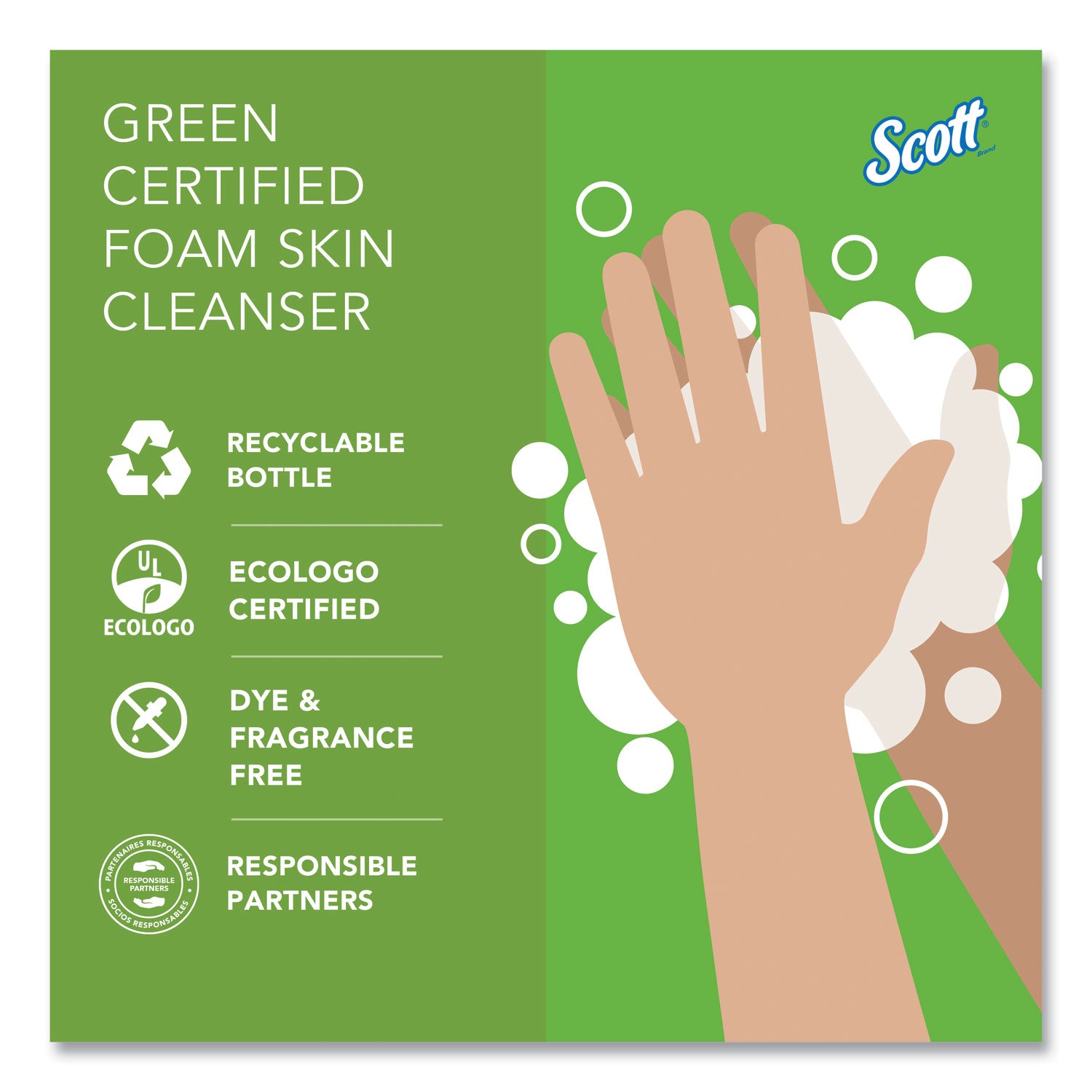 Essential Green Certified Foam Skin Cleanser, Neutral, 1,000 mL Bottle, 6/Carton
