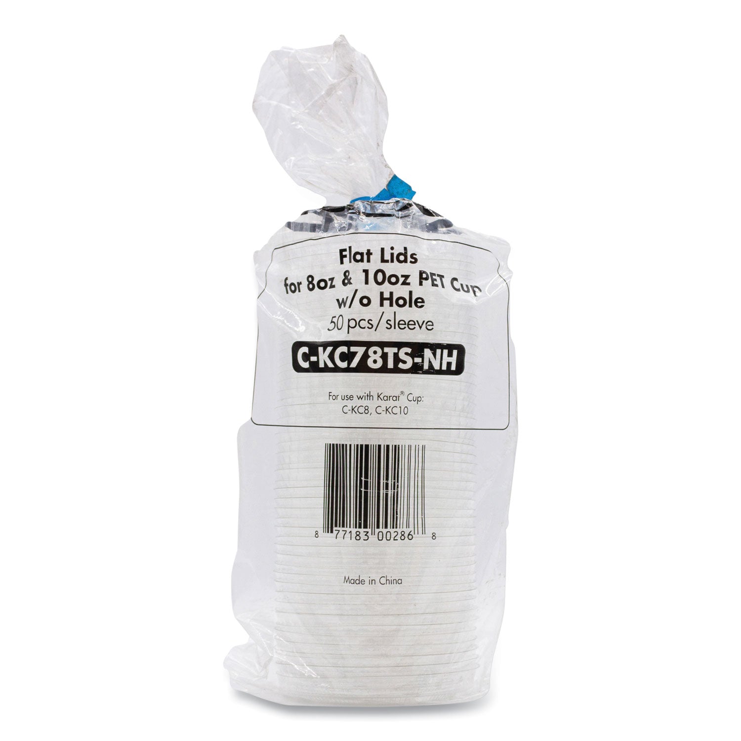 PET Lids, Fits 8 oz to 10 oz Cold Cups, No Hole Flat Lid, Clear, 1,000/Carton