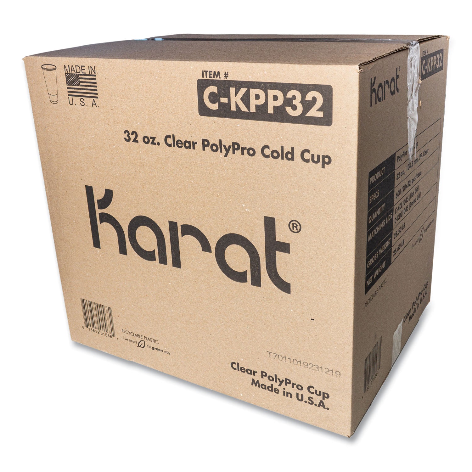 PolyPro (PP) Cups, 32 oz, Translucent, 600/Carton