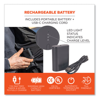 N-Ferno 6495 Rechargeable Heated Vest with Batter Power Bank, Fleece/Polyester, Small, Black, Ships in 1-3 Business Days