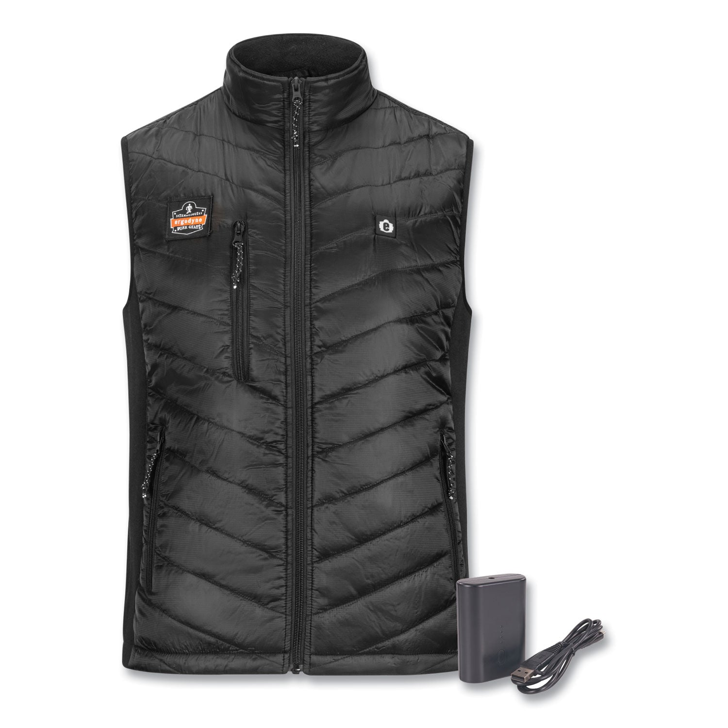 N-Ferno 6495 Rechargeable Heated Vest with Batter Power Bank, Fleece/Polyester, Small, Black, Ships in 1-3 Business Days