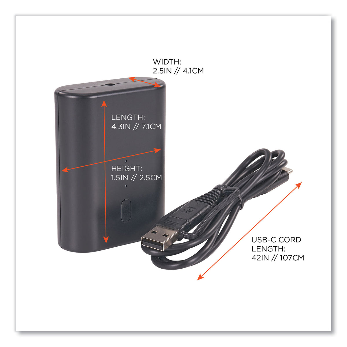 N-Ferno 6495B Portable Battery Power Bank with USB-C Cord, 7.2 V, Ships in 1-3 Business Days